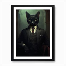 Gangster Cat Bombay Cat Art Print