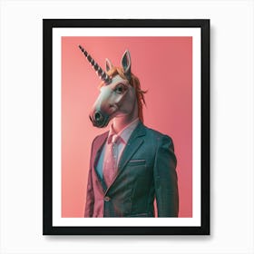 Toy Unicorn In A Suit & Tie 3 Art Print