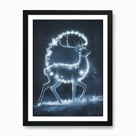 Deer In The Snow Art Print