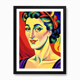 Vintage Style Colorful Women Art Print