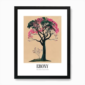 Ebony Tree Colourful Illustration 4 Poster Art Print