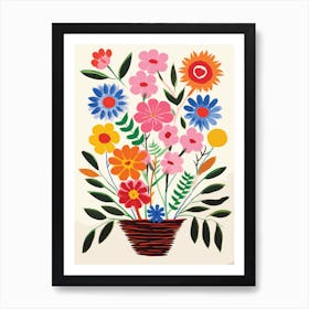 Flowers In A Basket Art Print