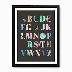 Watercolor Alphabet Art Print