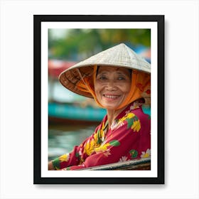 Old Lady In A Boat Art Print