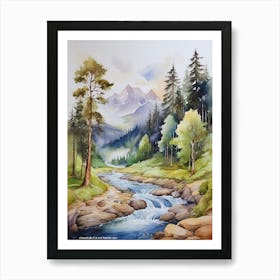 mountain forest landscape.7 Art Print