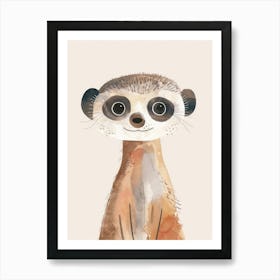 Charming Nursery Kids Animals Meerkat 4 Art Print