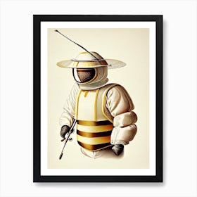 Beekeeping Suit3  Vintage Art Print