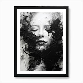 Silence Abstract Black And White 12 Art Print