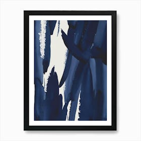 Blue And White Abstract Painting Poster