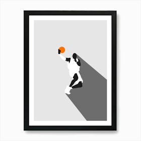 Silhouette Of A Basketball Player Art Print