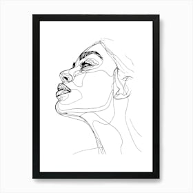 Portrait Of A Woman Minimalist One Line Illustration 1 Poster