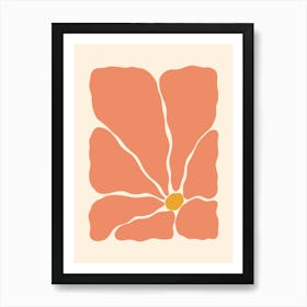 Abstract Flower 02 - Coral Art Print