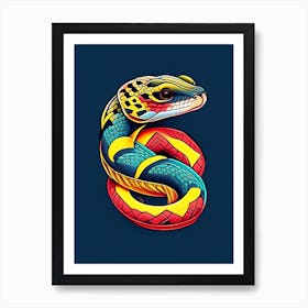 Timber Rattlesnake Tattoo Style Art Print