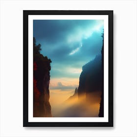 Sunset In The Mountains Art Print