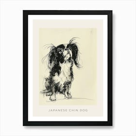 Japanese Chin Line Sketch 1 Poster Art Print