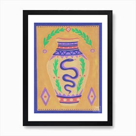 Snake Vase Art Print