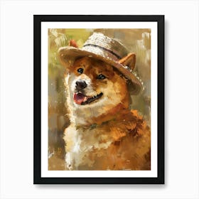 Oil Painting Smiling Shiba Inu 24 Art Print