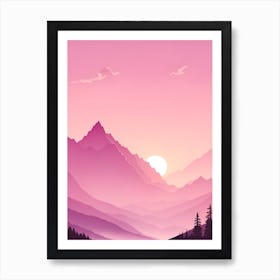 Misty Mountains Vertical Background In Pink Tone 70 Art Print