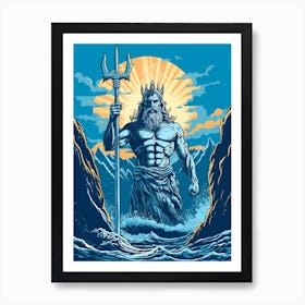 Poseidon Pop Art 11 Art Print