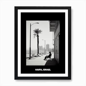 Poster Of Haifa, Israel, Mediterranean Black And White Photography Analogue 3 Art Print