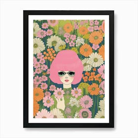 Flower Power Kitsch 3 Art Print