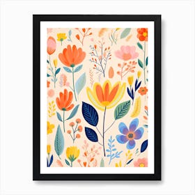 Flowers 44, Matisse style, Floral texture Art Print