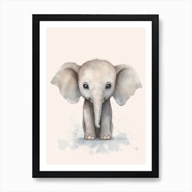 Watercolour Jungle Animal Asian Elephant 3 Art Print