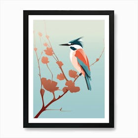 Minimalist Kingfisher 1 Illustration Art Print