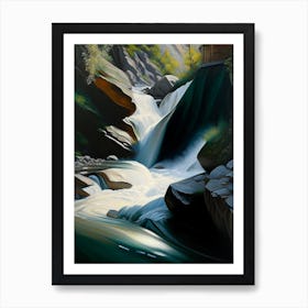 Slap Kozjak, Slovenia Peaceful Oil Art  (2) Art Print