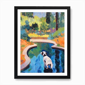 Painting Of A Dog In Descanso Garden, Usa In The Style Of Matisse 02 Art Print