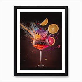 Vibrant Cosmopolitan Cocktail Art Print