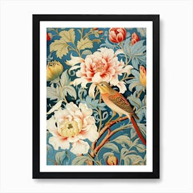 Peonies And Birds Art Print