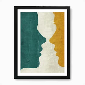 Portrait Of A Woman And A Man Art Print