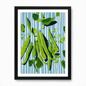 Okra Summer Illustration 1 Art Print