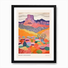 Mount Grosvenor United States 1 Colourful Mountain Illustration Poster Art Print