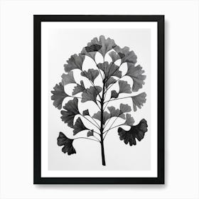 Ginkgo Tree Simple Geometric Nature Stencil 4 Art Print