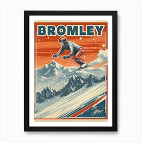 Bromley Mountain: A Vintage Ski Poster Art Print