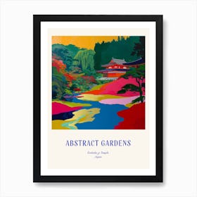 Colourful Gardens Ginkaku Ji  Temple Japan 7 Blue Poster Art Print