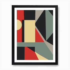 Retro Abstract Geometric Shapes Art Print