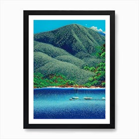 Virgin Islands Pointillism Style Tropical Destination Art Print