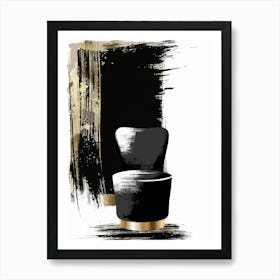 Black And Gold Chair 1 Art Print