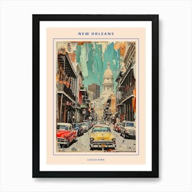 Retro New Orleans Collage Poster 4 Art Print