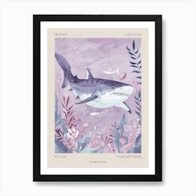 Purple Nurse Shark Illustration 4 Poster Art Print