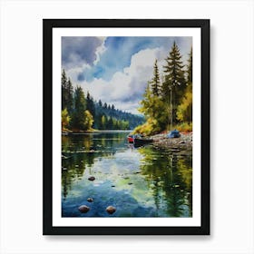 Boats On The River Art Print