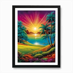 Tropical Sunset Art Print