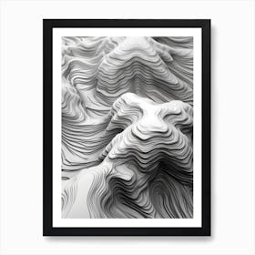 Abstract Wavy Lines Art Print