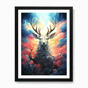 Deer In The Sky 3 Art Print