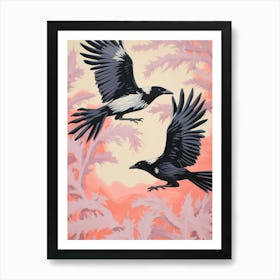 Vintage Japanese Inspired Bird Print Raven 4 Art Print