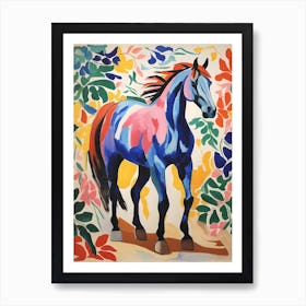 Blue Horse Art Print