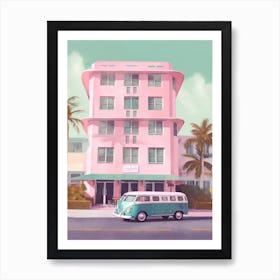 Miami Pink Van Summer 1 Art Print